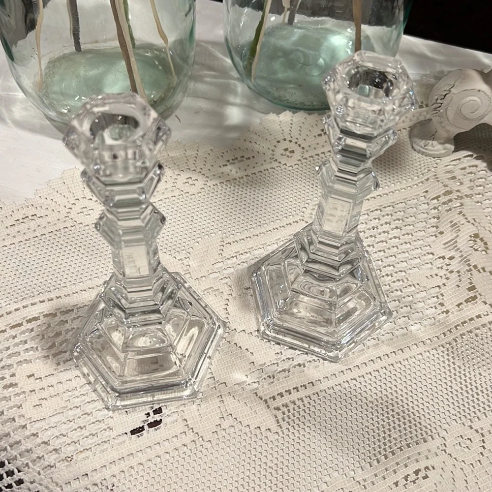 Tiffany & Co Set Of 2 Glass/crystal candlesticks - Picture 2 of 4